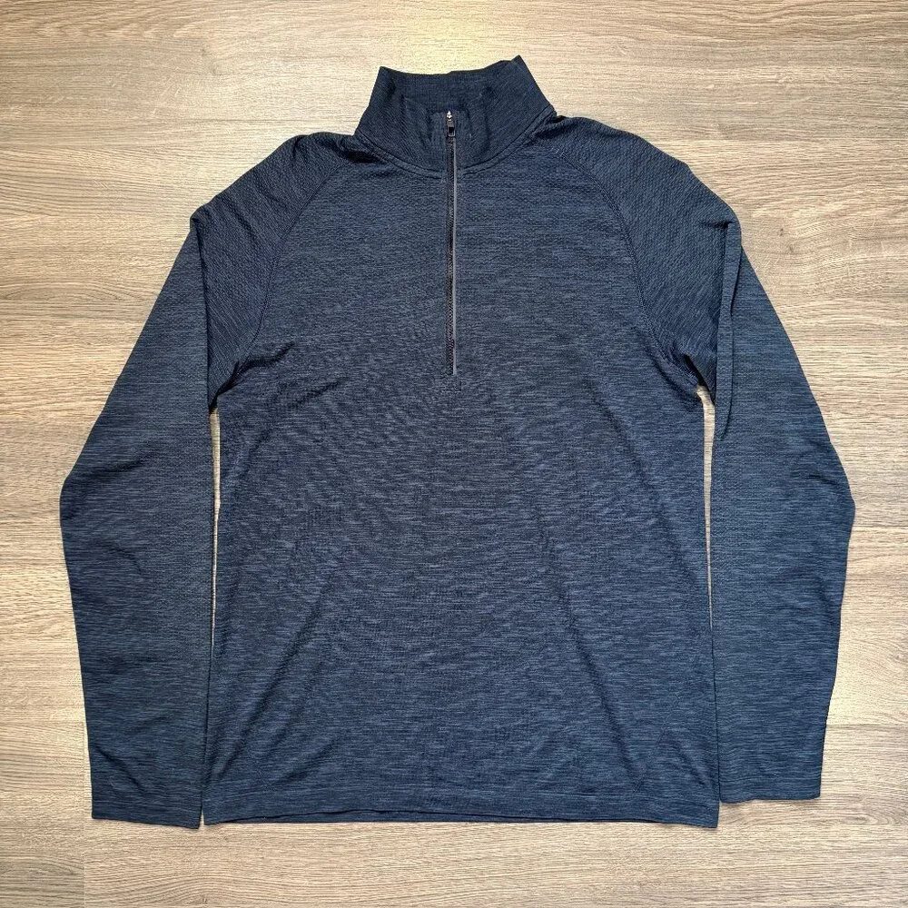 Lululemon Men's Metal Vent Tech 1/2 Zip - Navy - Picture 2 of 8